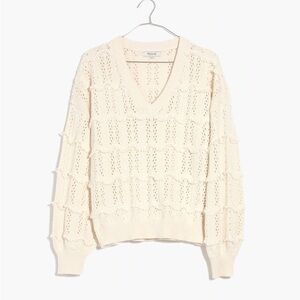 Madewell Cream V-Neck Sweater